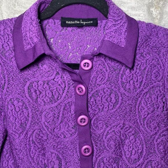 MSRP $448 Nanette Lepore Summer Flame Lace Peplum Jacket Women's Size 4 - Picture 5 of 10